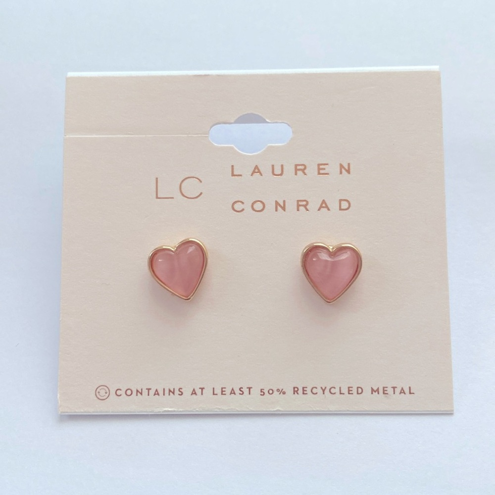 LC Lauren Conrad Pink Heart Earrings